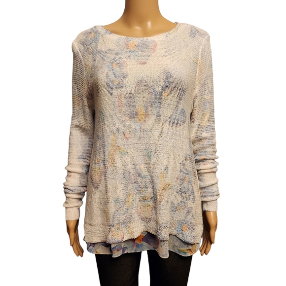 Sioni Floral Knit Layered Sweater - Picture 2 of 13